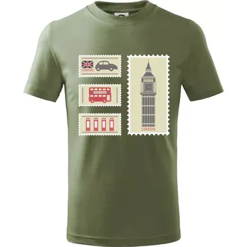 Dětská móda Britská známka - Tričko dětské bavlněné - 146 cm/10 let ( Khaki )