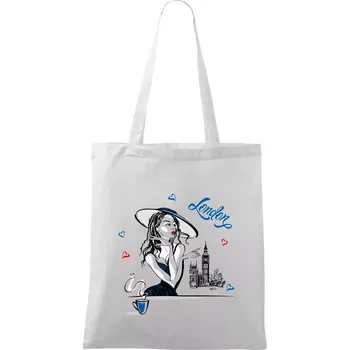 Fashion model London - Taška bavlněná - 42 x 38 cm ( Bílá )