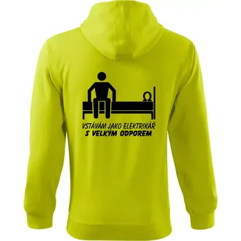 Pánská móda Vstávám jako elektrikář s velkým odporem - Mikina s kapucí na zip trendy zipper - S ( Limetková )