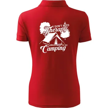 I don't need therapy camping - Polokošile dámská Pique Polo - 2XL ( Červená )