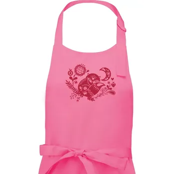 Kuchyňská zástěra Folklor - liška spící - Pánská zástěra na vaření - Univerzální velikost ( Růžová )