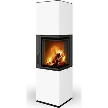 Krbová kamna ROMOTOP Designové krby HARMONY R/L HA - pravý roh - keramika Varianta: HARXDHRDM 10 - Dělené sklo - pravé provedení