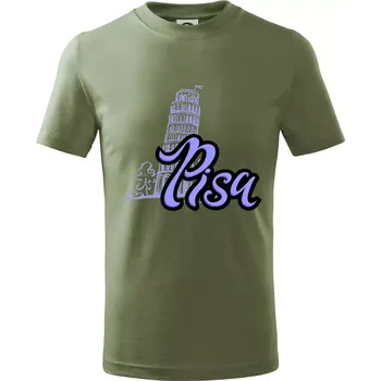 Pisa Lettering - Tričko dětské bavlněné - 122 cm/6 let ( Khaki )