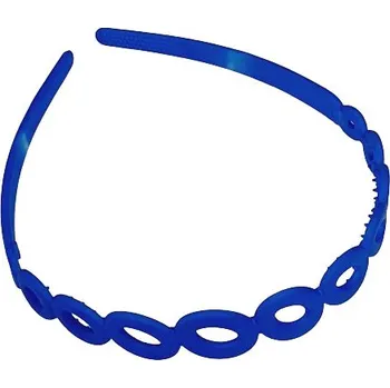 Plastová matná čelenka oválky - modrá