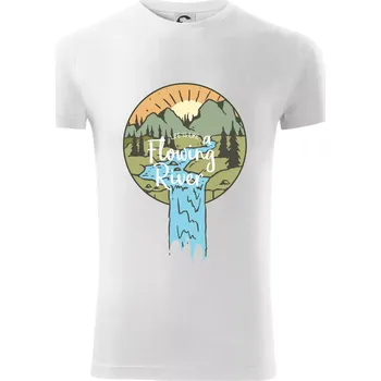 Pánské oblečení Life is like a Flowing river - Viper FIT - Pánské zůžené tričko - L ( Bílá )