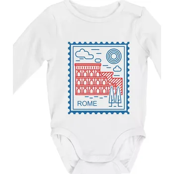 Řím známka jednoduchá - Body kojenecké s dlouhým rukávem - Dlouhý r. do 3 měs ( Bílá )