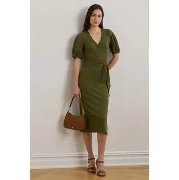 Dámské šaty Šaty Lauren Ralph Lauren zelená barva, midi, 250964070 91X, vel. XS
