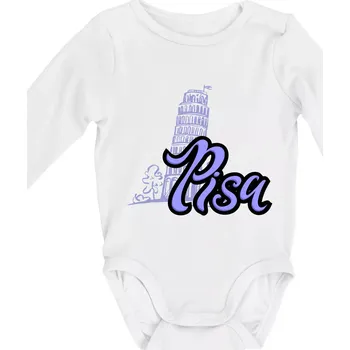 Kojenecký body Pisa Lettering - Body kojenecké s dlouhým rukávem - Dlouhý r. do 3 měs ( Bílá )