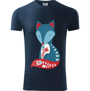 Folklor - liška samostatná - Viper FIT - Pánské zůžené tričko - 3XL ( Námořní modrá (velmi tmavá - téměř černá) )