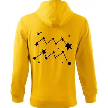 Pánská mikina Souhvězdí - Aquarius - Vodnář - Mikina s kapucí na zip trendy zipper - S ( Žlutá )