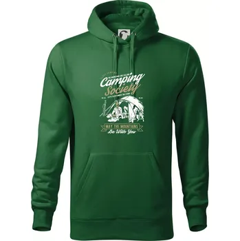 Pánská mikina Camping Society - Mikina pánská Cape s kapucí - M ( Lahvově zelená )