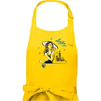 Kuchyňská zástěra Fashion model London - Dámská zástěra na vaření - Univerzální velikost ( Žlutá )