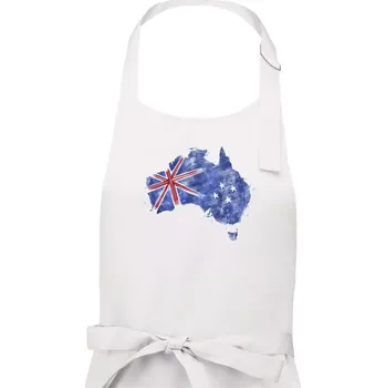 Kuchyňská zástěra Austrálie - vlajka malovaná - Dámská zástěra na vaření - Univerzální velikost ( Bílá )