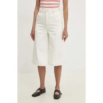 Dámské kraťasy Džínové šortky Answear.LAB dámské, béžová barva, hladké, high waist l21069.FKK 01X, vel. L