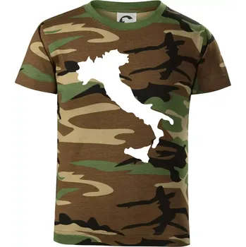 Chlapecké tričko Itálie obrys - Dětské maskáčové triko - 122 cm/6 let ( Hnědý maskáč )