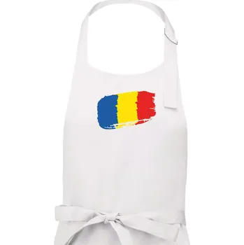 Kuchyňská zástěra Rumunsko vlajka - Pánská zástěra na vaření - Univerzální velikost ( Bílá )