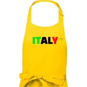 Kuchyňská zástěra Italy Nápis - Dámská zástěra na vaření - Univerzální velikost ( Žlutá )