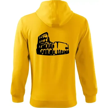 Pánská mikina Itálie Koloseum - Mikina s kapucí na zip trendy zipper - 3XL ( Žlutá )