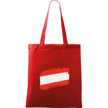 Nákupní taška Rakousko vlajka - Taška bavlněná - 42 x 38 cm ( Červená )