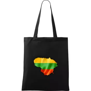 Nákupní taška Litva vlajka mapa - Taška bavlněná - 42 x 38 cm ( Černá )