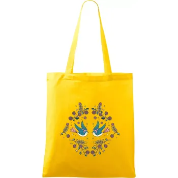 Nákupní taška Volní ptáčci - Taška bavlněná - 42 x 38 cm ( Žlutá )