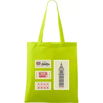 Britská známka - Taška bavlněná - 42 x 38 cm ( Limetková )