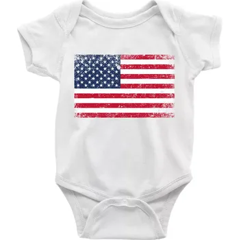 Kojenecký body USA vlajka - Body kojenecké s krátkým rukávem - Krátký r. do 3 měs ( Bílá )