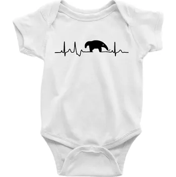 Kojenecký body Mravenečník EKG - Body kojenecké s krátkým rukávem - Krátký r. do 3 měs ( Bílá )