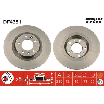 Brzdový kotouč Brzdový kotouč LUCAS DF4351