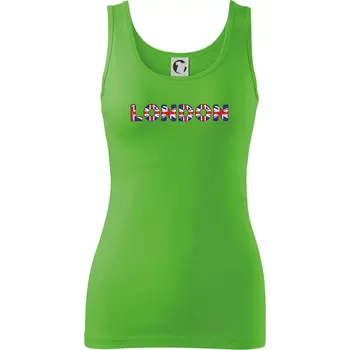 Dámské tričko Nápis London vlajka - Dámské tílko - 2XL ( Apple Green )