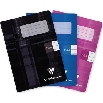 Sešit CLAIREFONTAINE Metric A6 "644" linkovaný, 40 listů - sada 3 ks (černý, modrý, růžový)