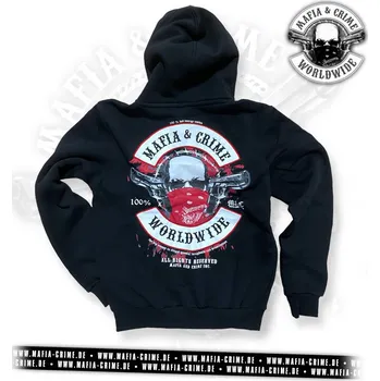 Pánská mikina Pánská mikina se zipem Mafia & Crime Worldwide s maskou black velikost: 3XL