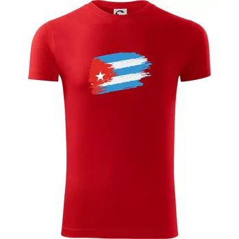 Pánské tričko Kuba vlajka - Viper FIT - Pánské zůžené tričko - XL ( Červená )