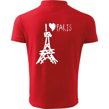 Pánská košile I love Paris - Polokošile pánská Pique Polo 203 - 2XL ( Červená )