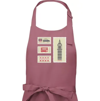 Kuchyňská zástěra Britská známka - Pánská zástěra na vaření - Univerzální velikost ( Starorůžová )