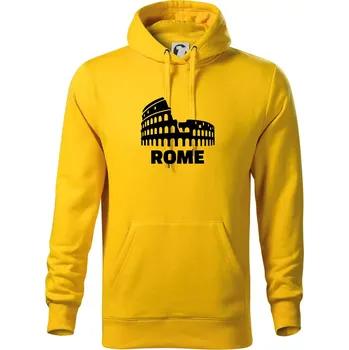 Pánská mikina Italy Koloseum Rome - Mikina pánská Cape s kapucí - 4XL ( Žlutá )