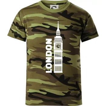 Chlapecké tričko London věž - Dětské maskáčové triko - 122 cm/6 let ( Zelený maskáč )