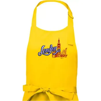 Kuchyňská zástěra London Lettering - Dámská zástěra na vaření - Univerzální velikost ( Žlutá )