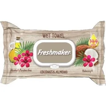 Vlhčený ubrousek Freshmaker vlhčené ubrousky Coconut & Almond - 144 ks Barva: s červenou květinou