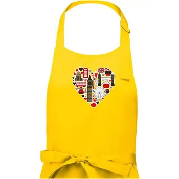Kuchyňská zástěra Britské srdce - objekty - Pánská zástěra na vaření - Univerzální velikost ( Žlutá )