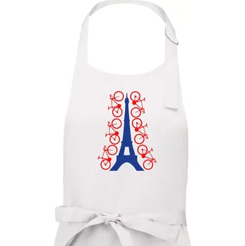 Kuchyňská zástěra Cyclo Paris - Dámská zástěra na vaření - Univerzální velikost ( Bílá )
