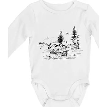 Medvěd hory - Body kojenecké s dlouhým rukávem - Dlouhý r. 3-6 měs ( Bílá )