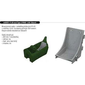 Plastikový model Eduard 1/48 P-40 seat Type 2 PRINT (EDUARD)
