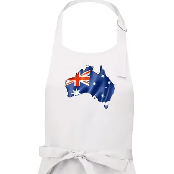 Kuchyňská zástěra Austrálie - vlajka vlající mapa - Dámská zástěra na vaření - Univerzální velikost ( Bílá )