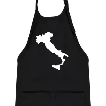 Kuchyňská zástěra Itálie obrys - Dětská zástěra na vaření - Univerzální velikost ( Černá )