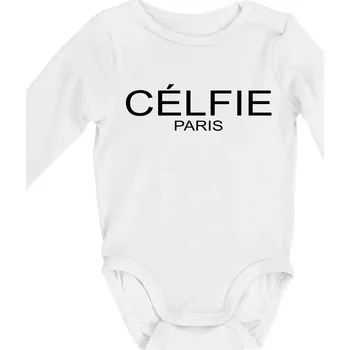 Kojenecký body Célfie Paris - Body kojenecké s dlouhým rukávem - Dlouhý r. do 3 měs ( Bílá )