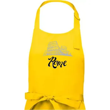 Kuchyňská zástěra Roma Lettering - Pánská zástěra na vaření - Univerzální velikost ( Žlutá )