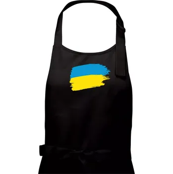 Kuchyňská zástěra Ukrajina vlajka - Dámská zástěra na vaření - Univerzální velikost ( Černá )