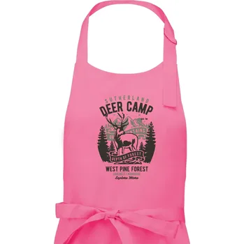 Kuchyňská zástěra Deer Camp - Pánská zástěra na vaření - Univerzální velikost ( Růžová )
