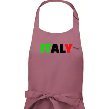 Kuchyňská zástěra Italy Nápis - Pánská zástěra na vaření - Univerzální velikost ( Starorůžová )